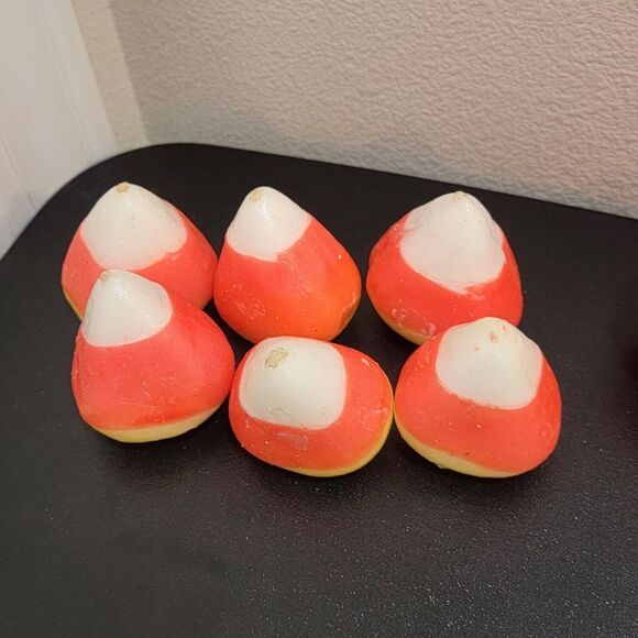 Vintage 80s Lot Of 6 Halloween 2" inch‎ Candy Corn Candles Unburned - Picture 1 of 2
